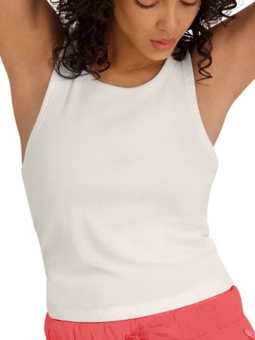 Outdoor Voices White Ribbed Tank Top